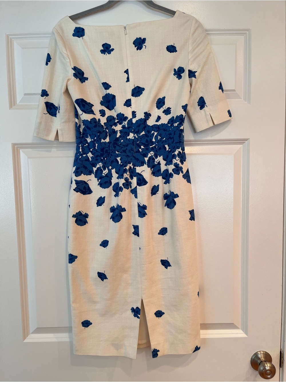 L.K. Bennett Lasa Dress US 2 Blue White Poppy ASO Kate Middleton Floral Pristine - Picture 10 of 15